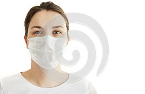 Young Woman in Face Mask. Coronavirus COVID-19