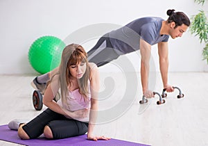 Young woman feeling bad during training in first aid concept