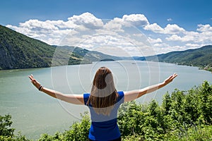 Young woman feeling free