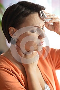 Young woman feels sickness