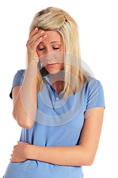 Young woman feels unwell