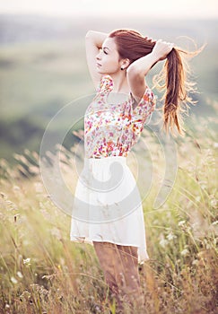 Young woman in a field