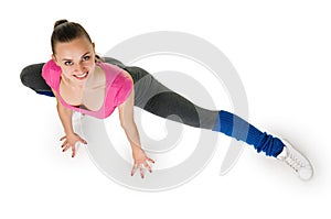 Young woman fitness exercises