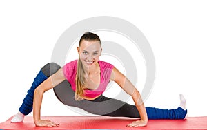 Young woman fitness exercises