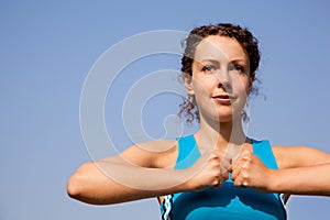 Young woman during fitness outdoors