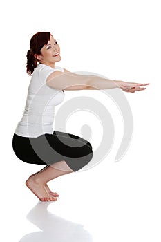 Young woman during fitness time and exercising