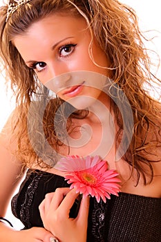 Young woman with flower