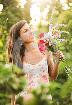 Young Woman with Flowers