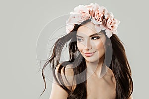 Young Woman with Flowers Hair style