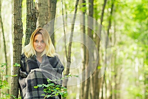 Young woman in forest