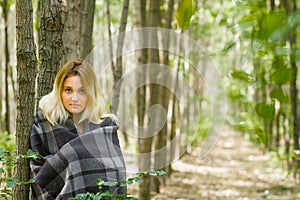 Young woman in forest