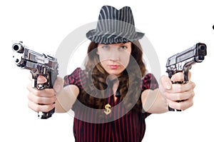 Young woman gangster