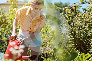 Young woman gardening