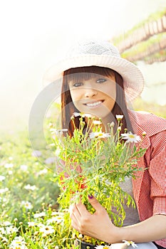 Young woman gardening