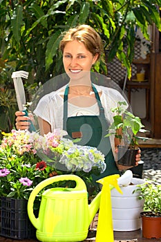 Young woman gardening