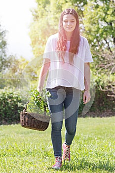 Young woman gardening