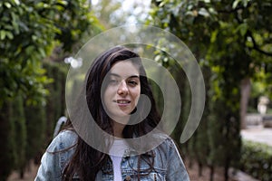 Young woman in a gardens mallorca