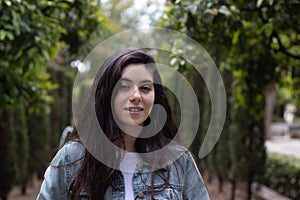 Young woman in a gardens mallorca