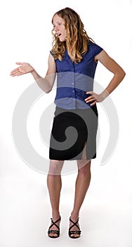 Young woman gesturing