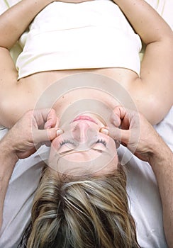 Young woman getting Massage