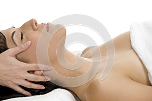 Young woman getting massage