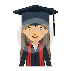 Young woman graduating avatar character