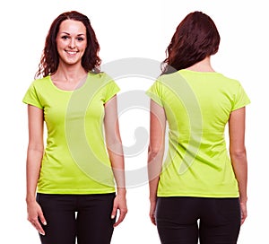 Young woman in green t-shirt