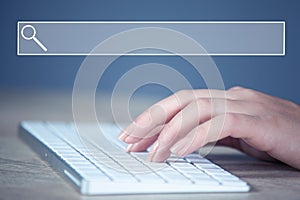 young woman hand computer keyboard.