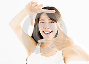 Young woman hands making frame gestureÃÂ 