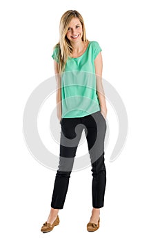 Young Woman With Hands In Pockets