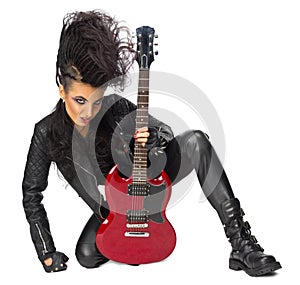 Young woman hard rock artist