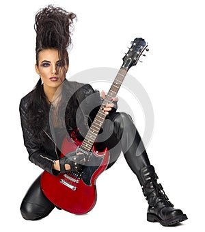 Young woman hard rock artist