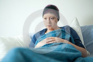 Young woman having carcinoma photo