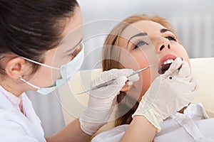 Young woman having dental checkup