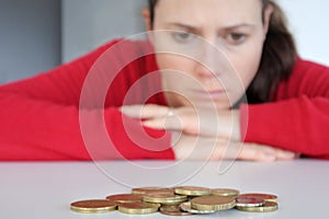 Young woman having financial problems