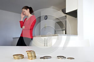 Young woman having financial problems