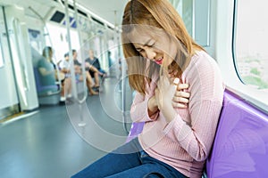 Young woman having heart attack in skytrain- Angina Pectoris, My