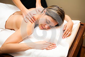 Young woman having a massage