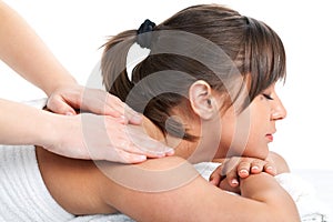Young woman having massage