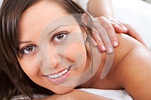 Young woman having massage