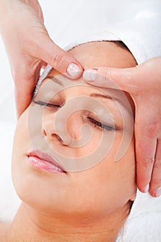 Young woman having massage