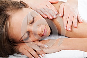 Young woman having massage