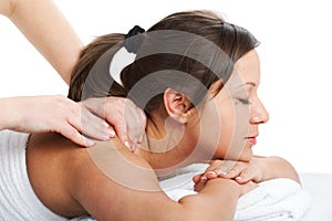 Young woman having massage