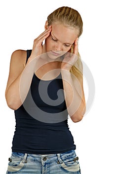 Young woman with headache