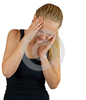 Young woman with headache