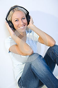 Young woman with headphone