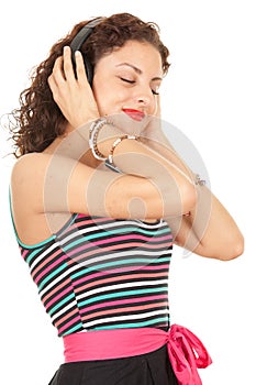 Young woman in headphones