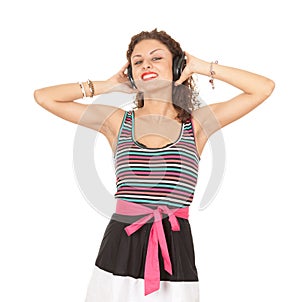 Young woman in headphones