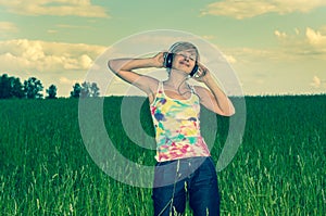 Young woman with headphones