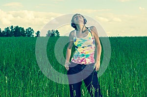 Young woman with headphones